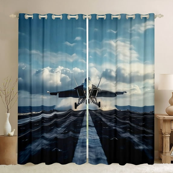 Castle Fairy Airplane Black Out Curtains,Transportation Curtains Pack of 2 (42x63 Each)