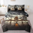 thumbnail image 1 of Castle Fairy Airplane Helicopter Twin Bedding Sets,Transportation Bedding Comforter Set, 1 of 8