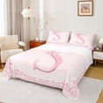 thumbnail image 1 of Castle Fairy Alphabet Bow 4-Piece Full Size Sheets,Dreamy Princess Bed Sheets,Monogrammed Letter Lightweight Sheet Sets,Lightweight Flower Room Decor, 1 of 7