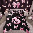 thumbnail image 1 of Castle Fairy Alphabet Bowknot Pink Bow Reversible 3-Piece Comforter Sets for Girls, Full Size, 1 of 7