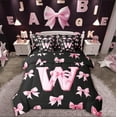 thumbnail image 1 of Castle Fairy Alphabet Bowknot 7pcs Bedding Comforter Set,Pink Bow Queen Bedding Sets Super Cozy,Monogrammed Letter Queen Sheet Sets,Luxury Girls Bedroom Decor,Reversible, 1 of 8
