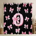 thumbnail image 1 of Castle Fairy Alphabet Bowknot Black Out Curtains,Pink Bow Curtains Pack of 2 (42x63 Each),Monogrammed Letter Bedroom Curtains,Luxury Girls Bedroom Decor, 1 of 6