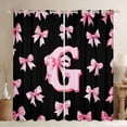 thumbnail image 1 of Castle Fairy Alphabet Bowknot Curtains Pack of 2 (42x84 Each),Pink Bow Curtains Blackout,Monogrammed Letter Bedroom Curtains,Luxury Girls Bedroom Decor, 1 of 6