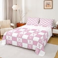 thumbnail image 1 of Castle Fairy Alphabet X 3pcs Twin Sheet Sets for Children,Geometric Buffalo Twin Fitted Sheet,Personalized Initial Breathable Flat Sheet,Ultra Soft Home Decor, 1 of 7