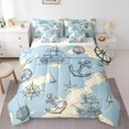 thumbnail image 1 of Castle Fairy Anchor Wheel Compass 7 Pieces Bedding Comforter Set,Nautical Theme Full Bedding Set Lightweight,Seashell Starfish Fitted Sheet Flat Sheet,Ultra Soft Ocean Home Decor,Reversible, 1 of 8