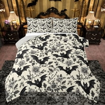 Castle Fairy Animal Bats Twin Comforter Sets,Chic Floral Rose Bedding Set