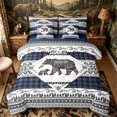 thumbnail image 1 of Castle Fairy Animal Bear 7-Piece Twin Bedding,Bohemian Aztec Wildlife Bedding Comforter Set,Navy Black,Navy Blue Reversible, 1 of 7