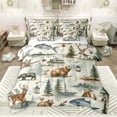 thumbnail image 1 of Castle Fairy Animal Bear Deer Bedding Comforter Set,Fishing Hunting Full Bedding Set, 1 of 8