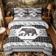 thumbnail image 1 of Castle Fairy Animal Bear King Bedding 7pcs,Bohemian Aztec Wildlife King Bed in a Bag,Grey Reversible, 1 of 7