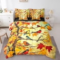 thumbnail image 1 of Castle Fairy Animal Birds Bedding Comforter Set,Fall Tree Leaves Queen Bedding Sets, 1 of 8