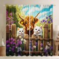 thumbnail image 1 of Castle Fairy Animal Cats Highland Cow Blackout Curtains Set of 2 (52x84 Each) for Boys Girls,Rustic Farmhouse Window Curtains,Chic Floral Flowers Daisy Curtains and Drapes,Breathable Home Decor, 1 of 6