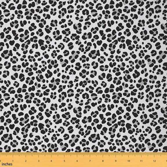 Castle Fairy Animal Cheetah Fabric by the Yard 1 Yard,Leopard Print Home Decor Fabric by the Yard,Black White Room Decor Fabric by the Yard,Breathable Abstract Home Decor