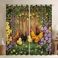 thumbnail image 1 of Castle Fairy Animal Chicken Rooster Curtains Pack of 2 (42x84 Each) for Kids Teens Adults,Chic Flowers Vintage Cabin Curtains Blackout,Rustic Farmhouse Animal Bedroom Curtains,Breathable Home Decor, 1 of 6