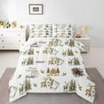 thumbnail image 1 of Castle Fairy 3-Piece Queen Size Comforter Set - Animal Deer Merry Christmas Print, 1 of 8