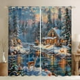 thumbnail image 1 of Castle Fairy Animal Deer Black Out Curtains for Teens Girls Boys,Rustic Cabin Curtains Pack Of 2 (42X63 Each),Merry Christmas Bedroom Curtains,Super Cozy Room Decor, 1 of 6