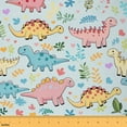 thumbnail image 1 of Castle Fairy Animal Dinosaur Fabric by the Yard 3 Yard,Tree Leaves Fabric for Sewing,Cartoon Wildlife Room Decor Fabric by the Yard,Super Cozy Cute Room Decor, 1 of 6