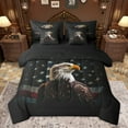 thumbnail image 1 of Castle Fairy Animal Eagle Twin Bedding Sets 7-Piece for Kids Teens,Abstract Vintage US Flag Bedding Comforter Set Microfiber,Retro Stripes Stars Print Breathable Sheet Sets,Breathable Home Decor, 1 of 8