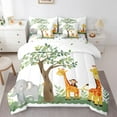 thumbnail image 1 of Castle Fairy Animal Giraffe Elephant Bedding Comforter Set,Botanical Full Bedding Set, 1 of 8