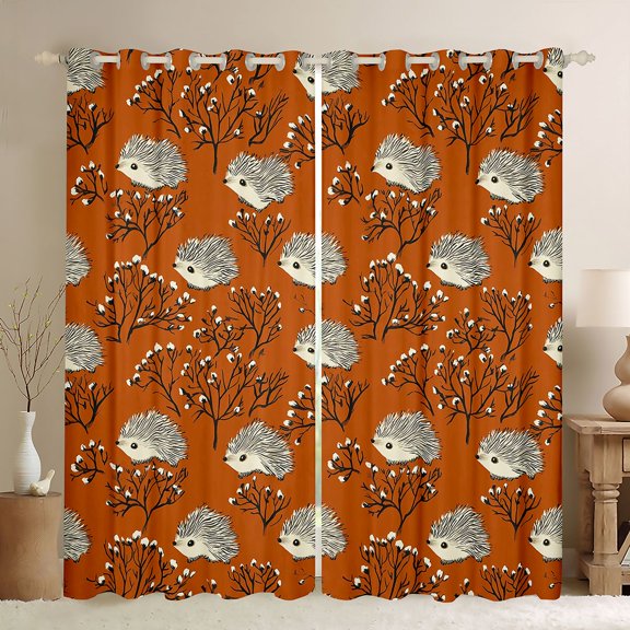 Castle Fairy Animal Hedgehog Black Out Curtains,Wildlife Curtains Pack of 2 (42x63 Each)