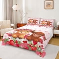 thumbnail image 1 of Castle Fairy Animal Highland Cow Bed Sheets,Romantic Floral Rose King Sheets, 1 of 7