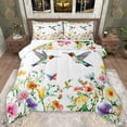 thumbnail image 1 of Castle Fairy Animal Hummingbird Queen Comforter Set,Floral Flowers Bedding Comforter Set, 1 of 8
