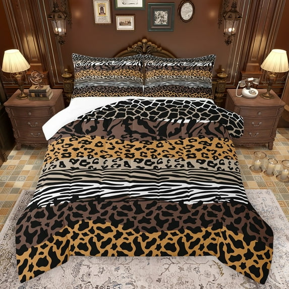 Castle Fairy 2-Piece Twin Size Comforter Set, Leopard and Zebra Animal Print