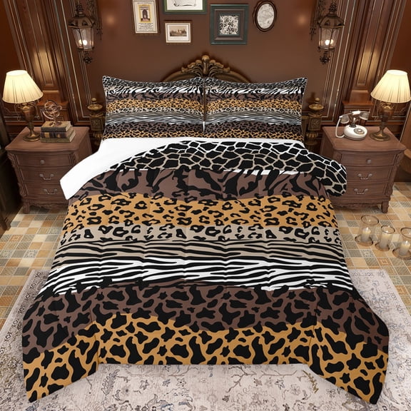 Castle Fairy 2-Piece Twin Size Comforter Set, Leopard and Zebra Animal Print