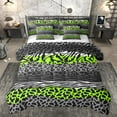 thumbnail image 1 of Castle Fairy Animal Leopard Cheetah Zebra Print Bedding Comforter Set 7pcs for Kids Teens Adults,Abstract Stripes Lines Queen Bedding Sets Super Cozy,Vintage Aesthetic Queen Sheet Sets, 1 of 7