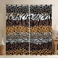 thumbnail image 1 of Castle Fairy Animal Leopard Cheetah Zebra Print Black Out Curtains for Kids Teens Adults,Abstract Stripes Lines Curtains Pack of 2 (42x63 Each),Vintage Aesthetic Bedroom Curtains, 1 of 6