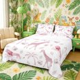 thumbnail image 1 of Castle Fairy Animal Lion Elephant Giraffe Bed Sheets 4-Piece,Tropical Palm Tree Leaves Full Size Sheets,Light Pink White,1 Fitted Sheet, 1 Flat Sheet and 2 Pillowcases, 1 of 6