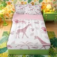 thumbnail image 1 of Castle Fairy Animal Lion Elephant Giraffe Zipper Full Size Comforter Sets with Fitted Sheet and 2 Pillowcases,Tropical Palm Tree Leaves Zipper Bedding Set,Light Pink White,Pink Reversible,4pcs, 1 of 6