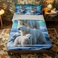 thumbnail image 1 of Castle Fairy Animal Northern Light Polar Bear Zipper Queen Comforter Set with Fitted Sheet and 2 Pillowcases for Teens,Snowy Mountain Lake Zipper Bedding Set,Grey Reversible,4 Pieces, 1 of 6
