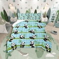 thumbnail image 1 of Castle Fairy Animal Panda 3-Piece Full Size Comforter Sets,Botanical Plants Bedding Comforter Set,Geometric Plaid Lightweight Bedding Sets,Breathable Kawaii Home Decor,Reversible, 1 of 8