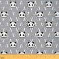 thumbnail image 1 of Castle Fairy Animal Panda Fabric by the Yard 1 Yard For Children,Grey White Home Decor Fabric by the Yard,Kawaii Wildlife Room Decor Fabric by the Yard,Breathable Cartoon Home Decor, 1 of 6