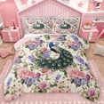 thumbnail image 1 of Castle Fairy Animal Peacock Bedding Comforter Set 2pcs for Teens Female Girls,Chic Floral Flower Twin Comforter Sets Microfiber,Vintage Aesthetic Breathable Bedding Set,Ultra Soft Home Decor, 1 of 8