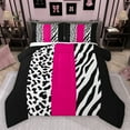 thumbnail image 1 of Castle Fairy Kids Animal Print 3-Piece Queen Comforter Set, Wildlife Leopard Zebra Abstract Geometric Stripes Breathable Bedding, 1 of 8