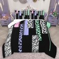 thumbnail image 1 of Castle Fairy Animal Print Bedding Comforter Set 2pcs for Kids Children Teens,Wildlife Leopard Zebra Twin Comforter Sets Microfiber,Abstract Geometric Rectangle Stripes Breathable Bedding Set, 1 of 8