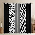 thumbnail image 1 of Castle Fairy Animal Print Black Out Curtains for Kids Children Teens,Wildlife Leopard Zebra Curtains Pack of 2 (42x63 Each),Abstract Geometric Stripes Bedroom Curtains,Luxury Bedroom Decor, 1 of 6