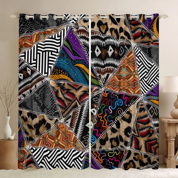 Castle Fairy Animal Print Curtains Pack of 2 (42x84 Each),Bohemian Aztec Curtains Blackout