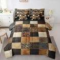 thumbnail image 1 of Castle Fairy Animal Print Patchwork Bedding Comforter Set 7 Pieces for Kids Children Teens,Abstract Geometric Plaid Full Bedding Set Lightweight,Cow Print Fitted Sheet Flat Sheet, 1 of 8