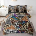 thumbnail image 1 of Castle Fairy Animal Print Patchwork Bedding Comforter Set,Bohemian Aztec Full Bedding Set, 1 of 8