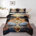 thumbnail image 1 of Castle Fairy Animal Swan Queen Comforter Set,Romantic Floral Rose Bedding Comforter Set, 1 of 8