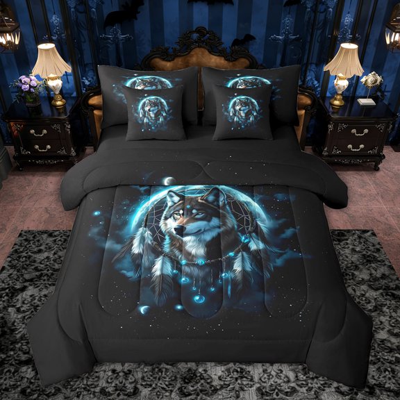 Castle Fairy Animal Wolf Twin Bedding Sets,Bohemian Dreamcatcher Bedding Comforter Set