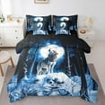 thumbnail image 1 of Castle Fairy Animal Wolf Twin Bedding Sets for Teens,Jungle Wildlife Bedding Comforter Set, 1 of 8