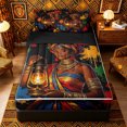 thumbnail image 1 of Castle Fairy Artistic Lantern African Queen Zipper Twin Comforter Sets with Fitted Sheet and 2 Pillowcases,Splatter Geometric Pattern Zipper Bedding Set,Black Orange Blue,Grey Reversible,4-Piece, 1 of 6