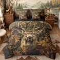 thumbnail image 1 of Castle Fairy Autumn Deer Full Size Bedding Sets 7 Pieces,Dry Maple Twig Dark Woodland Full Size Bed in a Bag,Ochre Brown Black,Black Reversible, 1 of 7