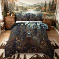 thumbnail image 1 of Castle Fairy Autumn Leaves Whitetail Deer Queen Comforter Set 3 Pieces for Boys,Woodland Animal Comforter Sets Queen,Brown Orange Cream,Black Reversible,1 Comforter and 2 Pillowcases, 1 of 6