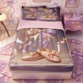 thumbnail image 1 of Castle Fairy Ballet Bow Letter J Zipper Full Size Comforter Sets with Fitted Sheet and 2 Pillowcases,Musical Notes Pattern Zipper Bedding Set,Ivory Champagne,4pcs, 1 of 6