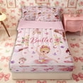 thumbnail image 1 of Castle Fairy Ballet Dance Girl Zipper Twin Comforter Sets with Fitted Sheet and 2 Pillowcases,Floral Butterfly Flamingo Zipper Bedding Set,Pink White,Grey Reversible,4-Piece, 1 of 6