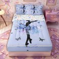 thumbnail image 1 of Castle Fairy Ballet Dance Zipper Twin Comforter Sets with Fitted Sheet and 2 Pillowcases,Princess Dreamy Floral Butterfly Zipper Bedding Set,Blue White,Grey Reversible,4-Piece, 1 of 6